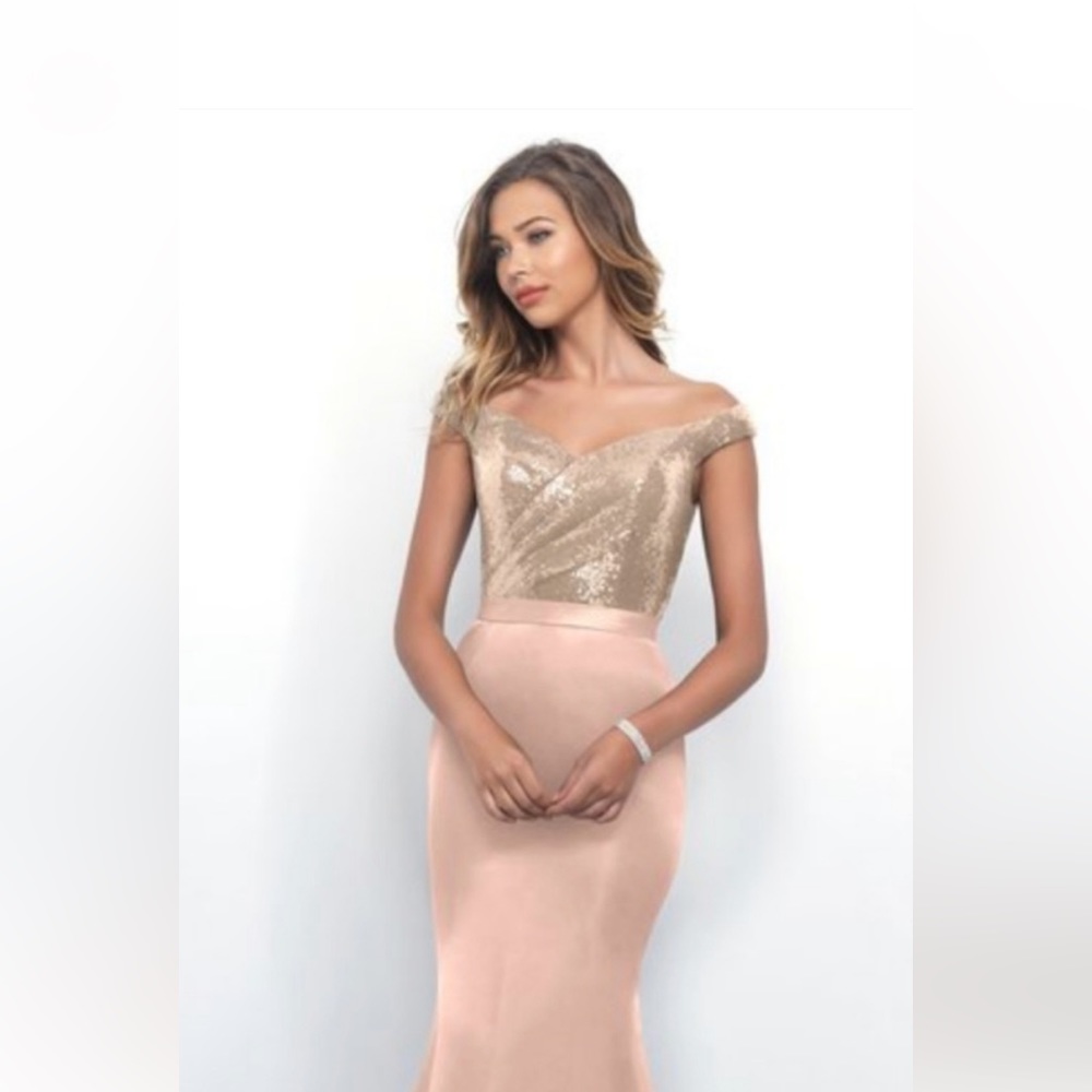 Alexia long evening gown (nude/blush color)